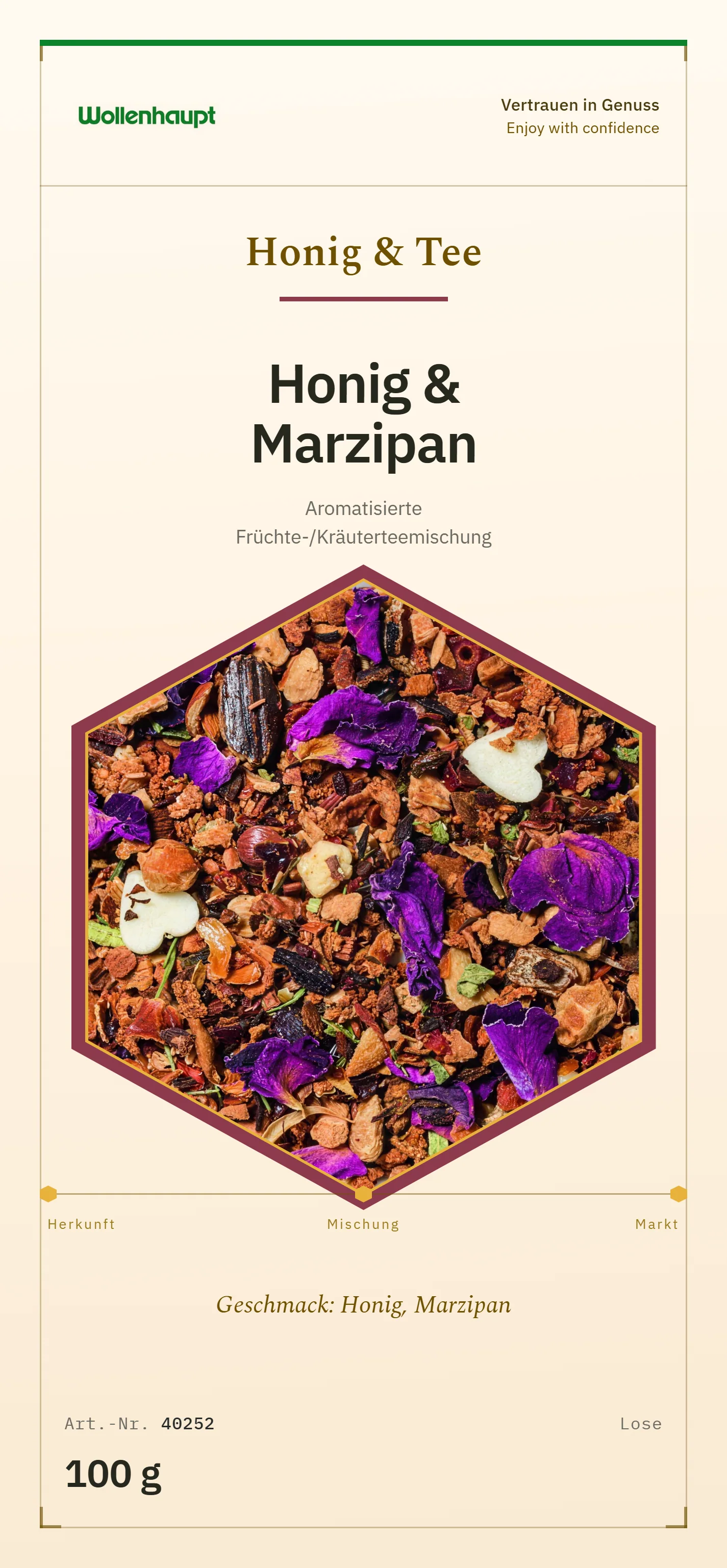 Honey & Marzipan pack front