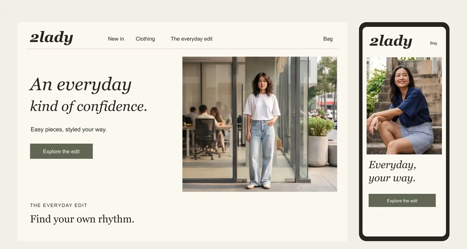 2lady website design for desktop and mobile
