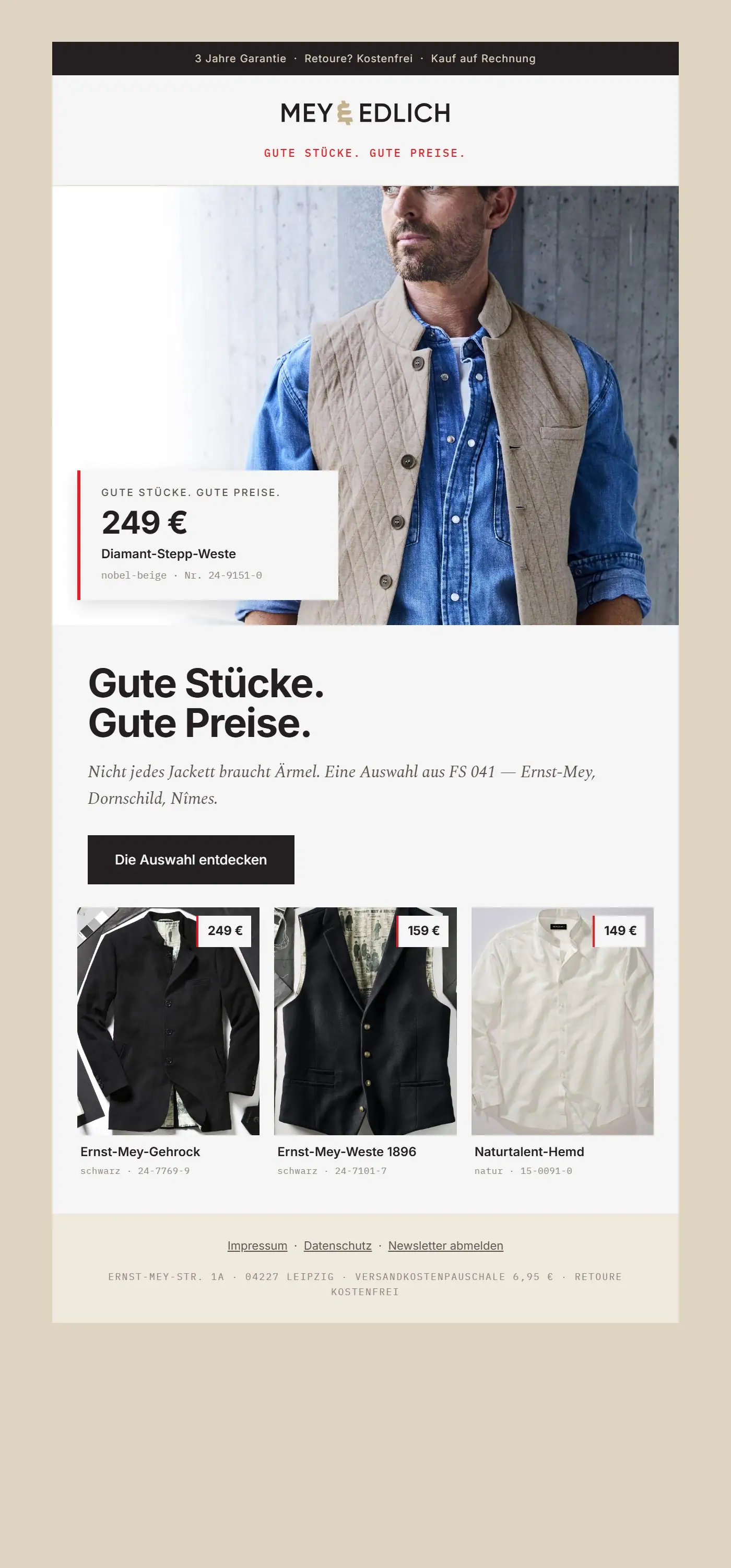 Email / selected pieces