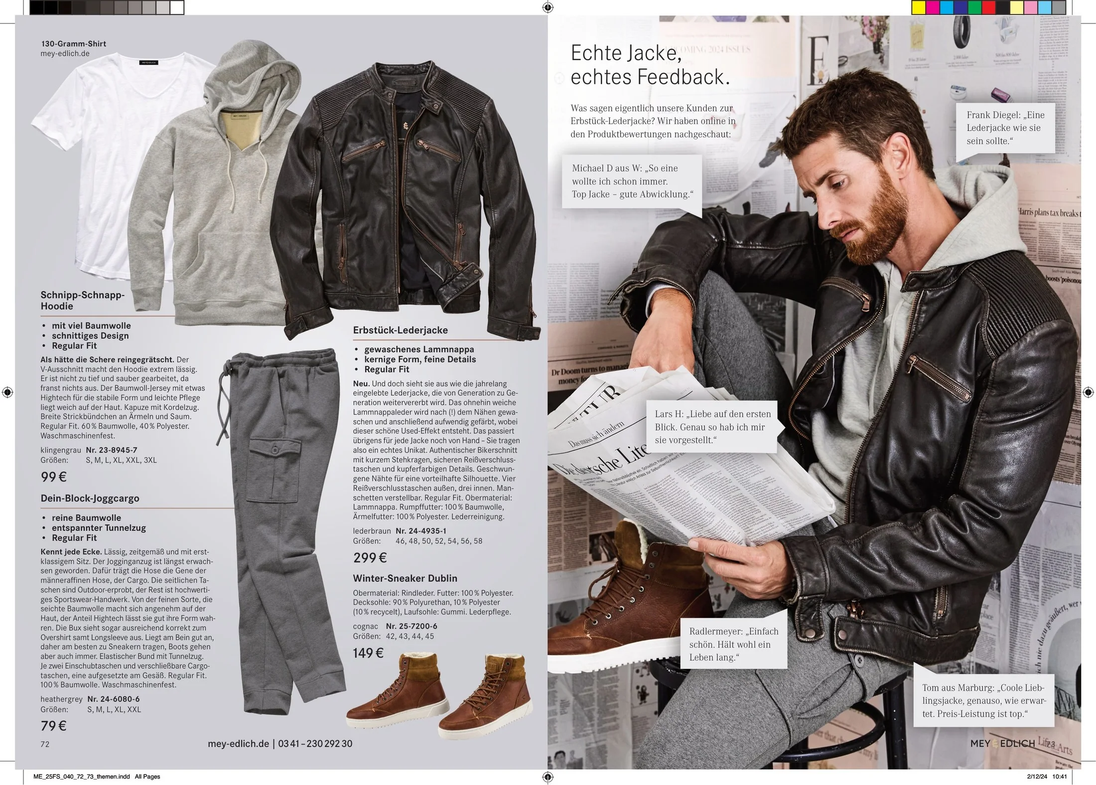Catalogue layout by Phúc Trần / „Echte Jacke, echtes Feedback.“ Real jacket, real feedback